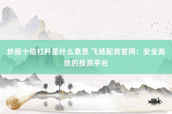 炒股十倍杠杆是什么意思 飞扬配资官网：安全高效的投资平台